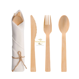Juego de Cubiertos de Bambú Ecológico, Vajilla de Viaje Reutilizable Natural para Compradores Mayoristas - Product Image 5
