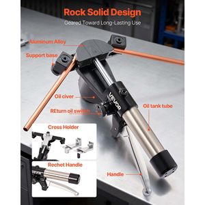 Kit Piegatubi Idraulico 1/4 7/8 Pollici Avanti/Indietro, Set di Utensili per Piegatura HVAC, Piegatubi per Tubi in Alluminio e Rame da 7 Pollici - Product Image 5