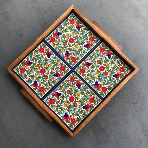 Best Quality Modern Wooden Coffee Tea Table <b>Serving</b> Platter Wood <b>Tray</b> <b>Large</b> <b>Serving</b> <b>Tray</b> with Handle for Fruits Food and Plates - Product Image 5