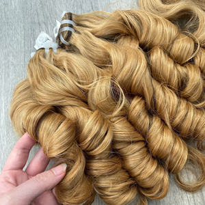 Venta al por mayor 100% Extensiones de cabello humano virgen vietnamita Super peluca hinchable doble dibujada con color rubio para mujeres - Product Image 3