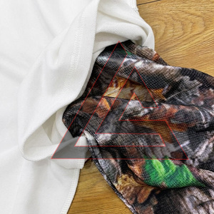 Custom Real Tree Screen Print Sleeve T-Shirt Oversize Cotton Ripped Double Layer Long Waffle Sleeve T Shirt for Men - Product Image 5