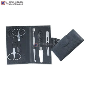 Ensemble de soins des ongles professionnel tout-en-un pour hommes et femmes, kit de manucure et pédicure en acier inoxydable, étui noir professionnel - Product Image 3