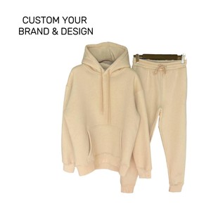 Bangladesh marque de vêtements Logo personnalisé imprimer homme pull uni solide polaire sweats pantalons de survêtement ensemble hiver à capuche fermeture éclair doublé - Product Image 4