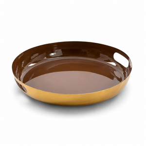 Plateau à chocolat rond de haute qualité au design moderne, marron et or, accessoires à chocolat personnalisables, tailles personnalisées, couleur disponible - Product Image 1