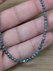 Cuentas de Diamantes Naturales Grises Sal y Pimienta al por Mayor, 4mm, Facetadas, Redondas, Sueltas, para Fabricación de Joyería, 15 pulgadas - Product Image 2