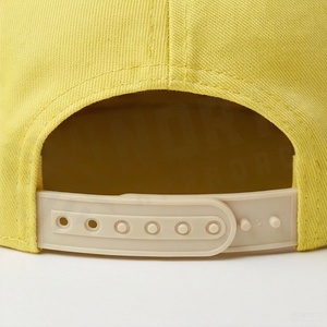 Yellow 6-Panel Baseball <b>Cap</b> Adjustable <b>Flat</b> Brim Unisex Cotton Solid Color Casual Hat Spring <b>Summer</b> Adult Fit - Product Image 6