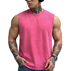 Men's Customized Color Sleeveless Tank Top O-Neck Solid Casual Breathable Quick Dry Spandex Cotton Athletic Summer Wear - Product Image 1