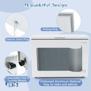 Mini Congelador Vertical de Una Puerta con 7 Niveles de Temperatura Ajustables y Cesta Extraíble para Restaurante - Product Image 4
