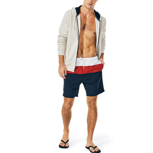 Short de bain décontracté et résistant à séchage rapide 100 % polyester personnalisable, taille mi-haute avec cordon de serrage, coupe stable pour piscine et plage - Product Image 6