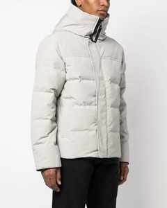 Veste matelassée à capuche pour homme, gris clair, coupe-vent, hiver, décontractée, fermeture éclair, rembourrage en polyester, coupe régulière - Product Image 5