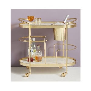 Handmade Restaurant 3 Tier Food <b>Serving</b> <b>Trolley</b> Admirable Design Silver Color Metal And Glass Tea <b>Serving</b> <b>Trolley</b> - Product Image 3