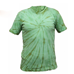 Camiseta de Manga Corta Tie-Dye para Hombre, Cuello Redondo, Corte Regular, Algodón Tejido, Ropa Casual, Verde - Product Image 1