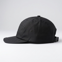 Casquette de camping en nylon noir avec dessous camouflage, visière plate réglable, 5 panneaux, pour sports de plein air, logo personnalisé, streetwear, couvre-chef