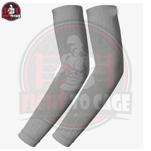 Manchons de compression pour adultes, couleur gris, qualité supérieure, entièrement personnalisables avec votre logo, en polyester/spandex/nylon, collection 2026 - Product Image 2