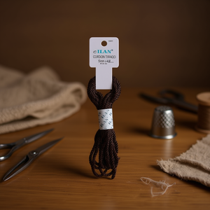 Cordón Trenzado Ilan Cordon Tirado de 5mm x 4M, Color Marrón Oscuro, para Manualidades y Costura - Product Image 3