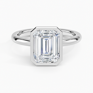 BOJ <b>Ring</b> 0105 Emerald Cut 925 <b>Silver</b> Halo Stone Prong Setting <b>Solitaire</b> Diamond <b>Ring</b> 2ct D Color VVS1 Moissanite GRA Certified - Product Image 1