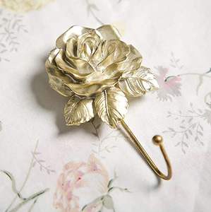 Crochet mural en laiton massif pour salle de bain, chambre, cuisine, entrée – Porte-manteau, porte-sacs, porte-serviettes, porte-clés – Organisateur mural de luxe pour la maison - Product Image 1