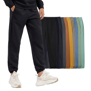 Pantalon de jogging décontracté pour homme, coupe droite, bleu foncé, brodé, écologique, taille mi-haute, épais, long et ample, collection Printemps-Automne - Product Image 1