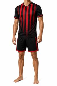 Ensemble de football pour hommes, col en V, manches courtes, respirant, anti-transpiration, polyester sublimé, coupe athlétique, toutes saisons, personnalisable - Product Image 5