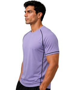 T-shirt de sport pour homme personnalisé, couleur lavande, à séchage rapide, respirant, pour la salle de sport, la course à pied, en polyester, vêtements de sport - Product Image 1