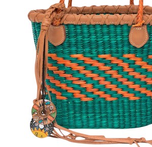 Custom Tassels Seagrass <b>Handbags</b> Woven Bag Luxury Leather Handle Fashion Women Straw Hand Bag Eco Friendly <b>Summer</b> Tote OEM - Product Image 4