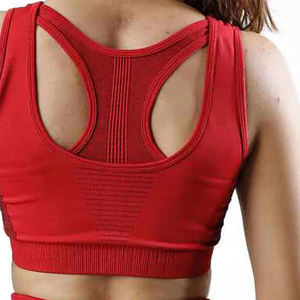 Sujetador Deportivo Sin Costuras de Una Pieza, Antibacteriano, Transpirable, con Detalle de Tirantes, Sin Tirantes, de Alto Impacto, Media Copa, para Mujer - Product Image 4