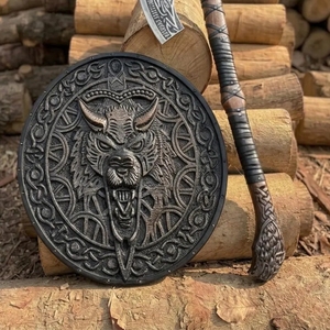 Hache artisanale sur mesure avec lame en acier forgé, manche en bois, outil de découpe pour camping en extérieur, équipement de bushcraft, fabricant en gros - Product Image 5