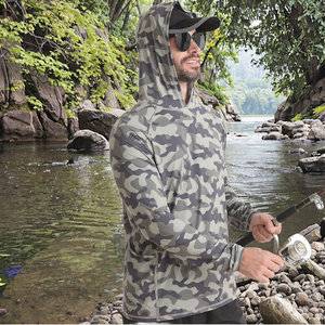 Camisas de Pesca con Camuflaje de Peces, Manga Larga, Transpirables, con Logotipo Personalizado, Secado Rápido, Protección UV UPF 50, Duraderas, de Spandex/Poliéster para Hombre - Product Image 4