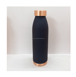 Eco friendly solid <b>copper</b> <b>drinking</b> <b>bottle</b> with secure threaded lid for clean water storage and daily healthy hydration - Product Image 5