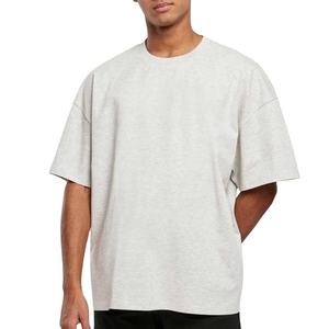 เสื้อยืดคอกลมแขนสั้นทรงโอเวอร์ไซส์สำหรับผู้ชาย ผ้าฝ้ายเจอร์ซีย์ 100% สีพื้น ทรงลำลอง ความยาวปกติ ดีไซน์เรียบง่าย - Product Image 1