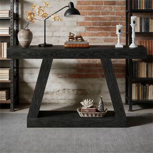 <b>Console</b> <b>Table</b> with <b>Storage</b> Space Wooden Entrance Sofa <b>Table</b> - Product Image 3