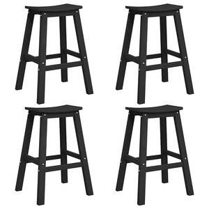 Juego de bar para jardín de 4 piezas de HDPE negro - Product Image 2