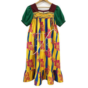 Vestido Mumu Casual de Manga Corta con Cuello Ancho y Estampados Hawaianos Personalizados Exclusivos para Mujer - Product Image 1