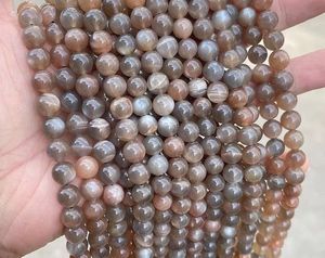 Cuentas de Piedra Solar Natural Suaves y Lisas, Hilo de 15 Pulgadas, para Fabricación de Joyas, Collares y Pulseras, Suministro al por Mayor, Certificado IGI, Gris - Product Image 2
