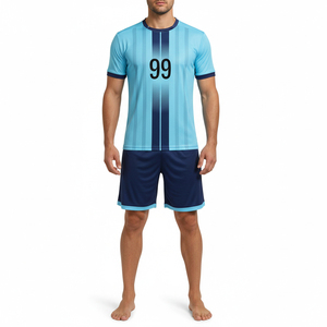 Uniforme de Fútbol Personalizado de Verano, 100% Poliéster, Camiseta y Pantalones Cortos Transpirables de Secado Rápido con Número y Nombre Impresos, Cintura Elástica - Product Image 2