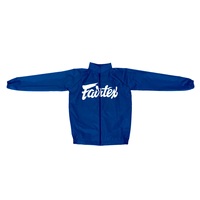 Setelan Pelangsing Vinyl Fairtex Khusus Pria dengan Ritsleting, Kerah Tegak, Saku, untuk Latihan Profesional Tinju, Muay Thai, dan Sauna