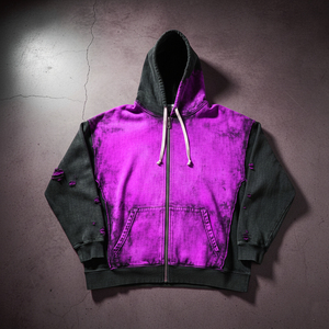 Nouveau design – Sweat à capuche vintage à épaules tombantes, personnalisable, pour homme, avec fermeture éclair intégrale, effet délavé et usé, vente en gros - Product Image 5