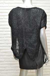 Vintage Black Sequins Scoop Neck Short Sleeve Sheath <b>Dress</b> <b>Floral</b> Embroidery Breathable <b>Cocktail</b> Evening Gown - Product Image 3