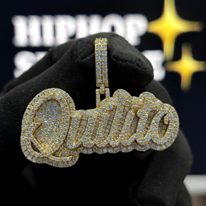 Colgante Personalizado con Nombre en Letra Cursiva, Plata de Ley 925, Diamante Moissanita VVS, Chapado en Oro, Joyería Hip Hop, HIPHOP SPARKLE - Product Image 5