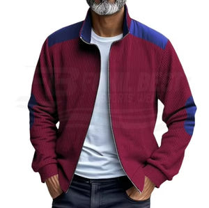 Veste Homme Slim en Polaire Décontractée Écologique à Col Montant et Boutons, Qualité Supérieure, Collection Automne-Hiver Américaine, Idéale pour l'Export - Product Image 3