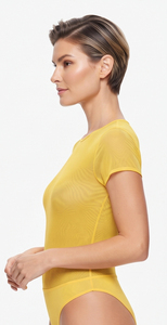 Body de malla transparente sexy para mujer, 100% poliéster, de secado rápido, con cuello redondo y cintura alta. - Product Image 4