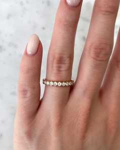 Anillos Apilables de Eternidad con Diamantes Hexagonales Cultivados en Laboratorio, Oro Sólido de 14K/18K, Engaste de Bisel, Anillos de Boda Delicados y Brillantes, Estilo Minimalista - Product Image 2