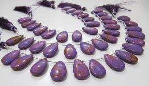 Perles en cuivre violet turquoise, forme poire, lisses, taille 12x20mm, brin de 8 pouces de long, vendu par brin - Product Image 3
