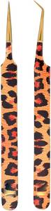 Juego de Pinzas para Pestañas Morje Surgical con Estampado de Leopardo, Herramientas de Precisión de Acero Inoxidable, Puntas Dentadas, Longitud de 10 mm, en Caja - Product Image 4