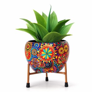 Metal Plant Stand with <b>Ceramic</b> <b>Pot</b> Wholesale | Modern Indoor Planter Holder - Product Image 2