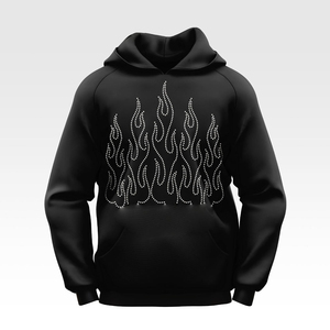 Sudadera con Capucha Negra Unisex, Diseño de Calavera con Pedrería, Estilo Gótico, Corte Holgado, Ropa de Invierno, Bolsillo Delantero, 100% Algodón, Anti-Pilling - Product Image 4