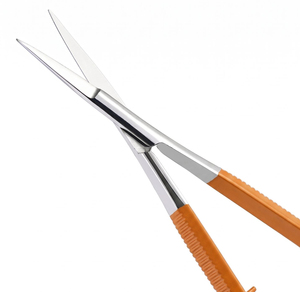 Ciseaux chirurgicaux à double action en acier inoxydable antidérapants à lame courbée Spring Scissor - Product Image 2