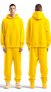 Conjunto de Sudadera con Capucha y Pantalones de Estilo Moderno Personalizado / Sudadera con Capucha Extra Grande y Pantalones Rectos / Conjunto Masculino de Alta Calidad en Color Sólido - Product Image 3