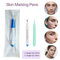 Mini Marcador Permanente para Piel, No Tóxico, a Base de Agua, Borrable, Certificado MSDS, para Tatuajes, Cirugía, Cosmética, Perforaciones, Punta Fina