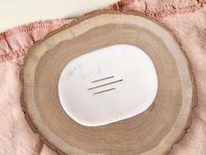 Porte-savon artisanal en marbre naturel pour baignoire, lavabo, comptoir de salle de bain, plateau décoratif en pierre - Product Image 5
